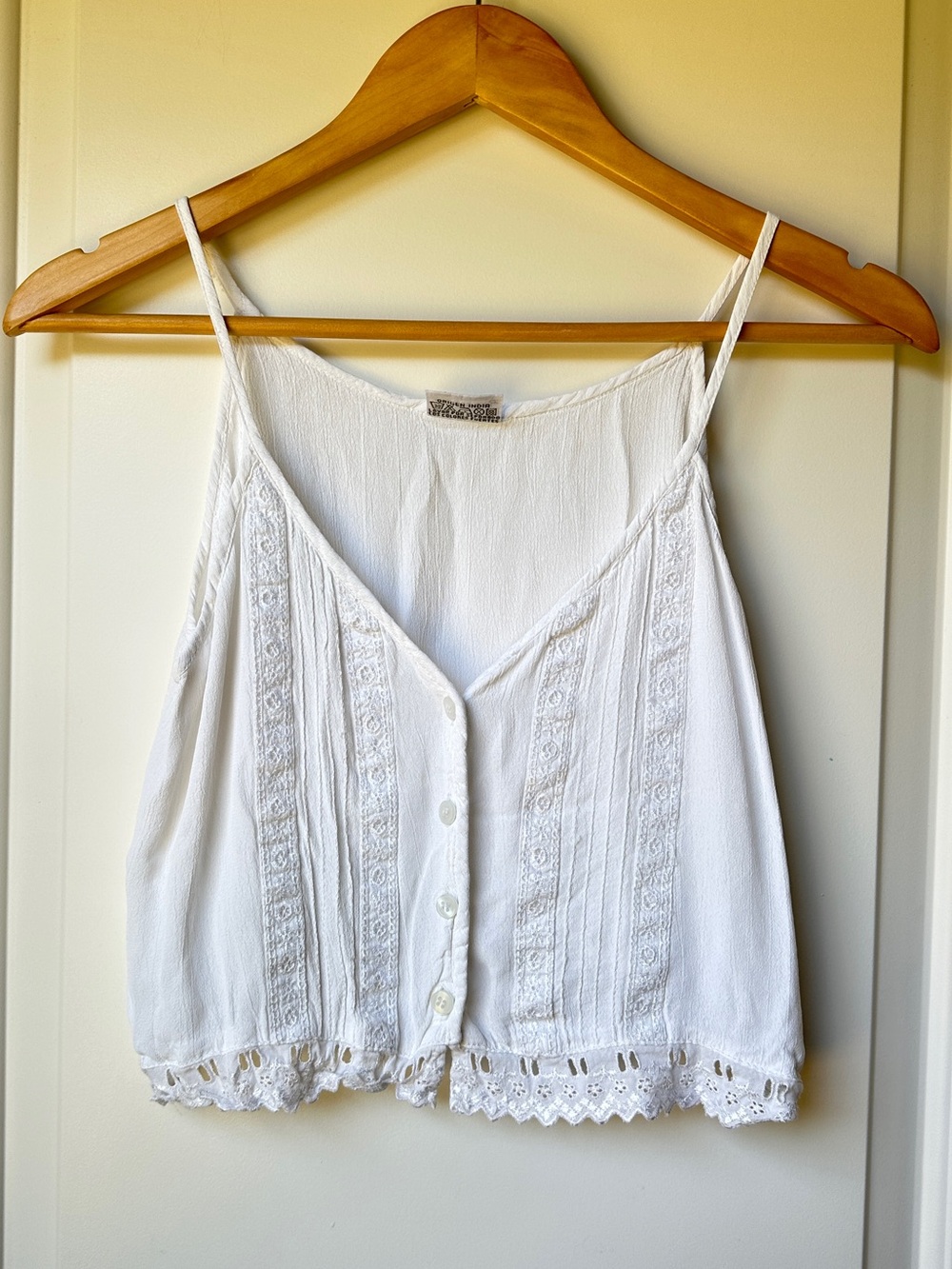 Vintage White Button Up Cami Blouse